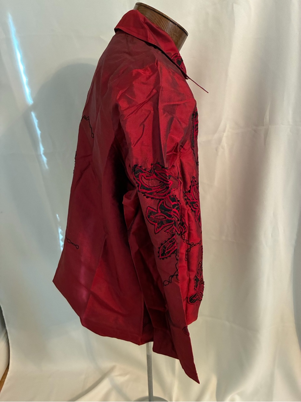 Coldwater Creek Red Embroidered Button-Front Jacket - Picture 5 of 5